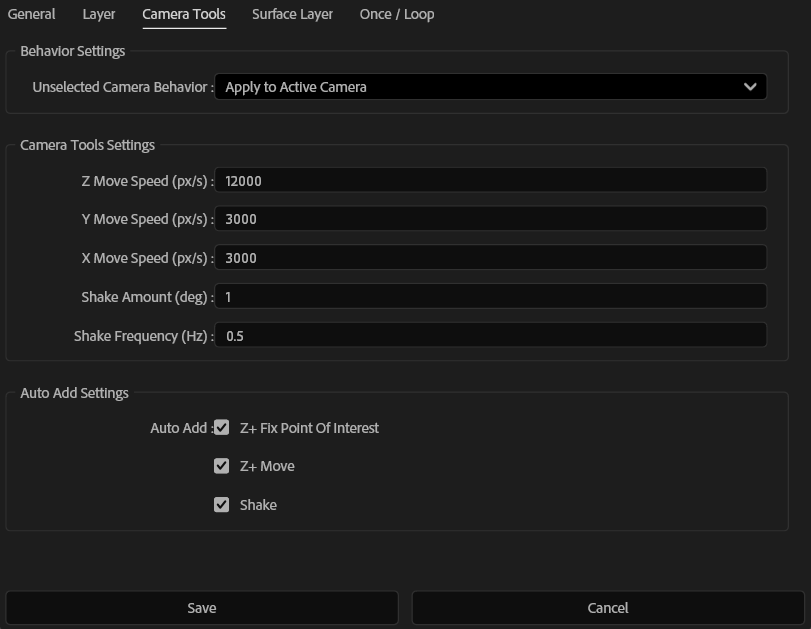 roop Setting UI Camera Tools
